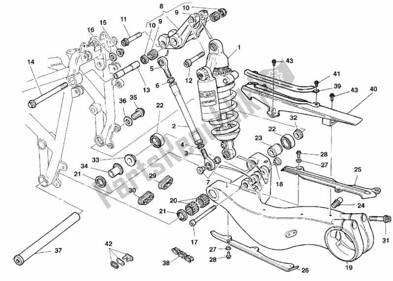 Toutes les pièces pour le Amortisseur Arrière du Ducati Superbike 996 R 1999